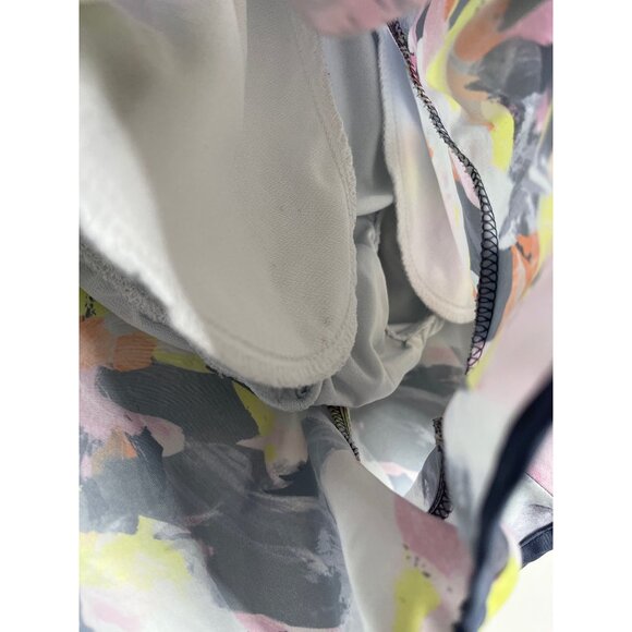 Calvin Klein Women’s Running Shorts Small Gray/White Abstract Neon Lined - Picture 8 of 10